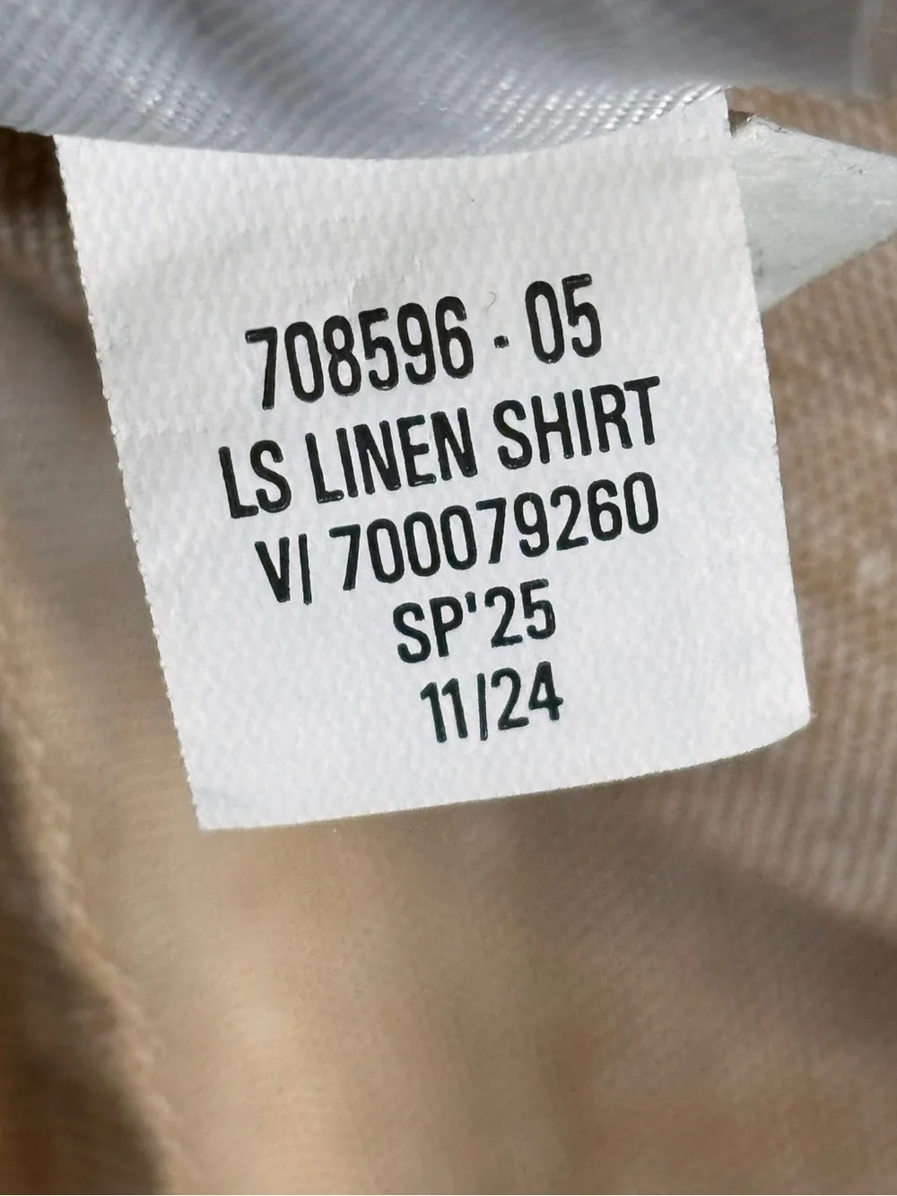 NWT Banana Republic Slim Linen Blend Shirt Tan Beige Large Button Up